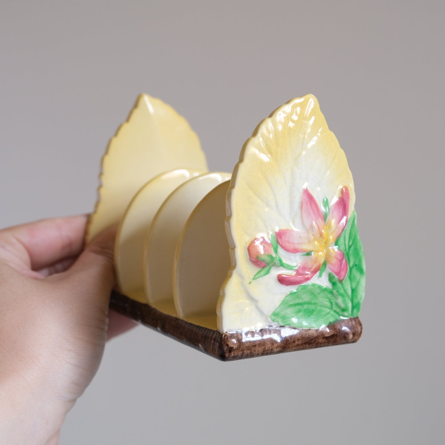 Vintage Carlton Ware Apple Blossom Toast Rack -Yellow-