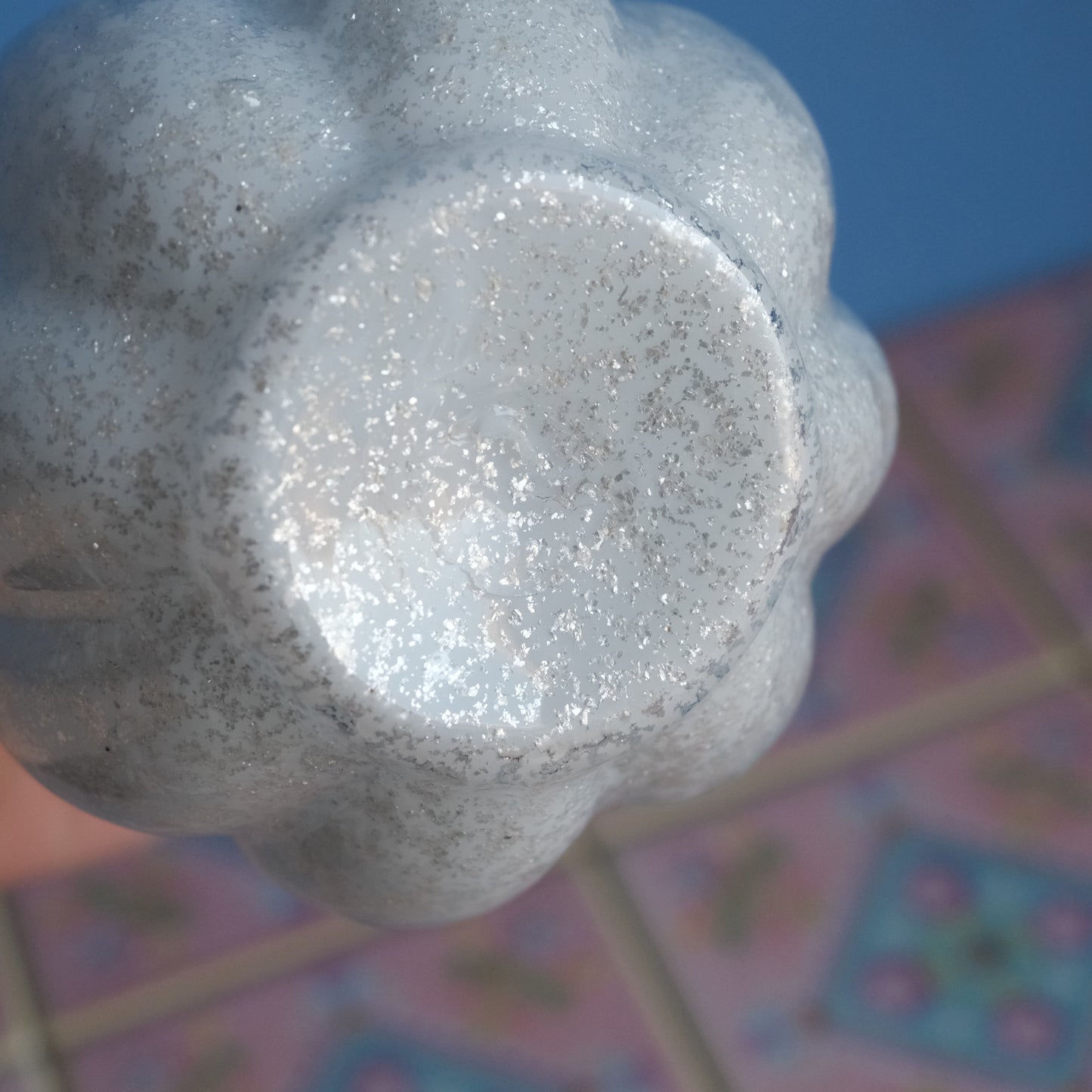 Antique sparkly ice blue vase