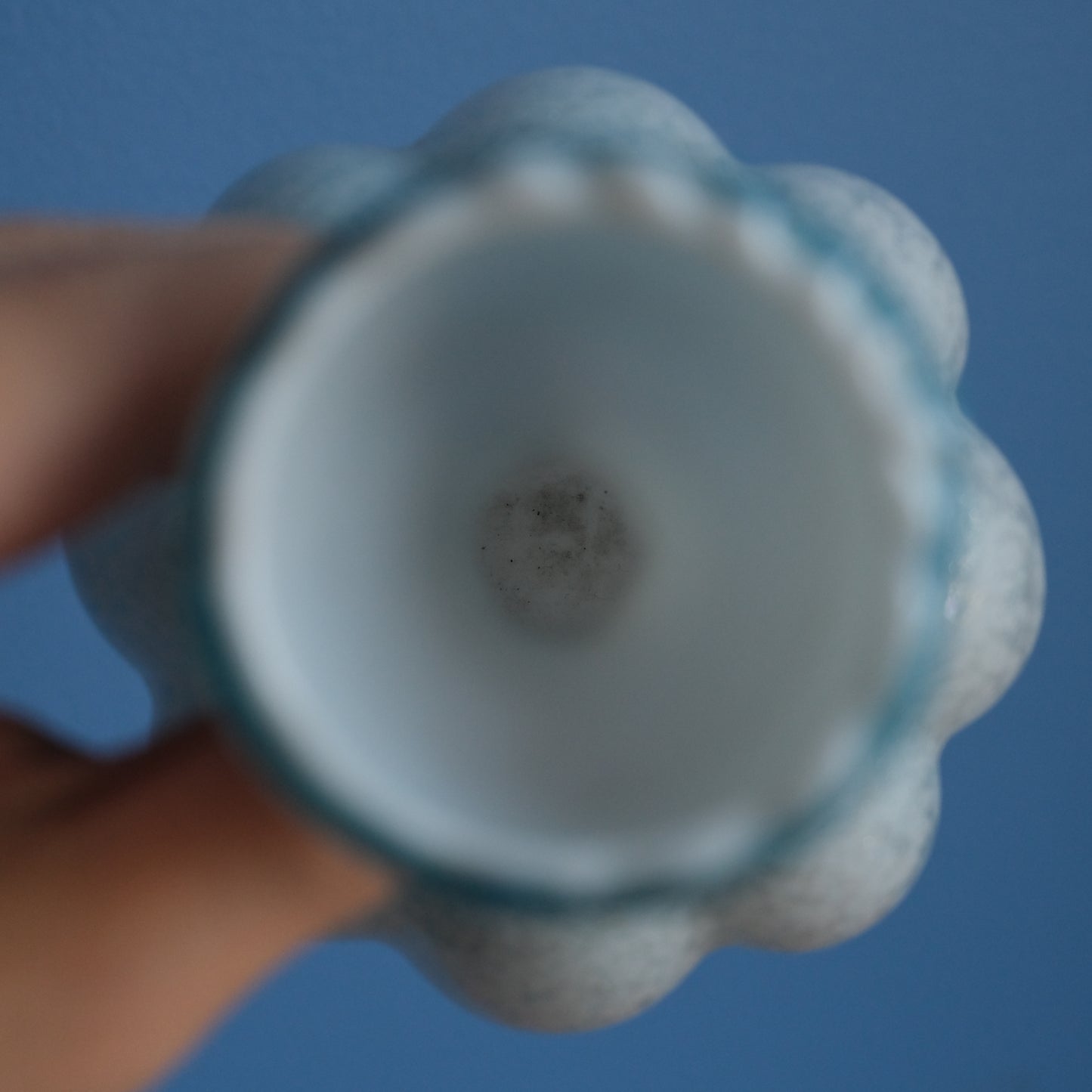 Antique sparkly ice blue vase