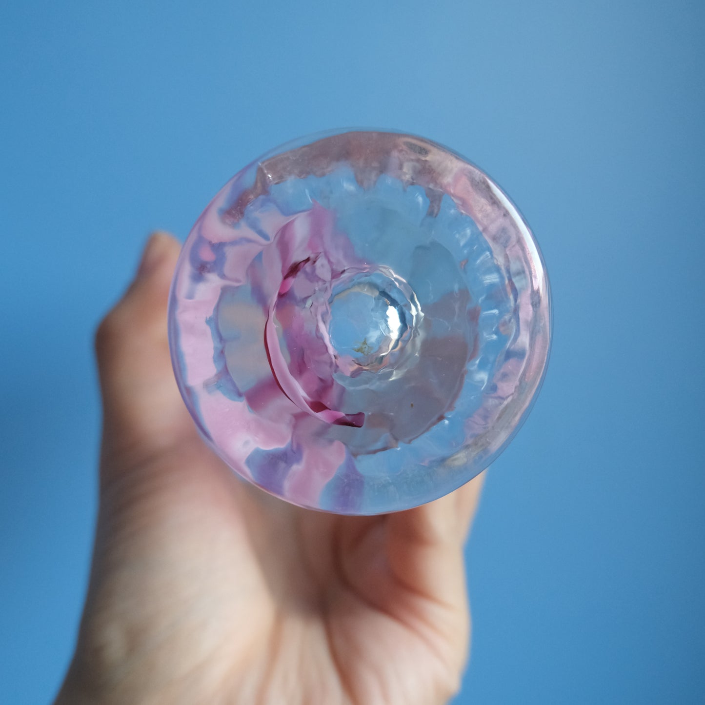 Vintage Caithness pink swirl vase