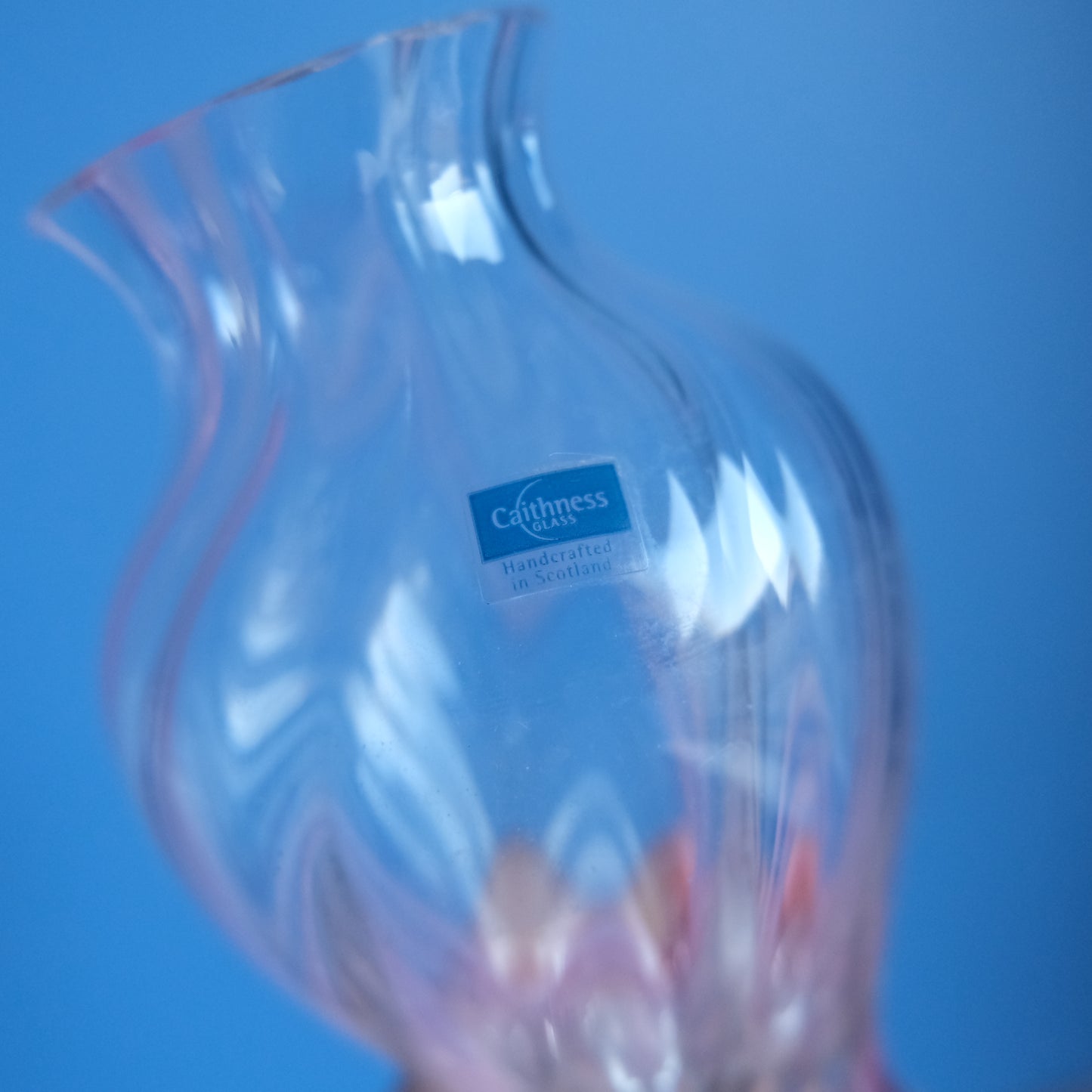 Vintage Caithness pink swirl vase