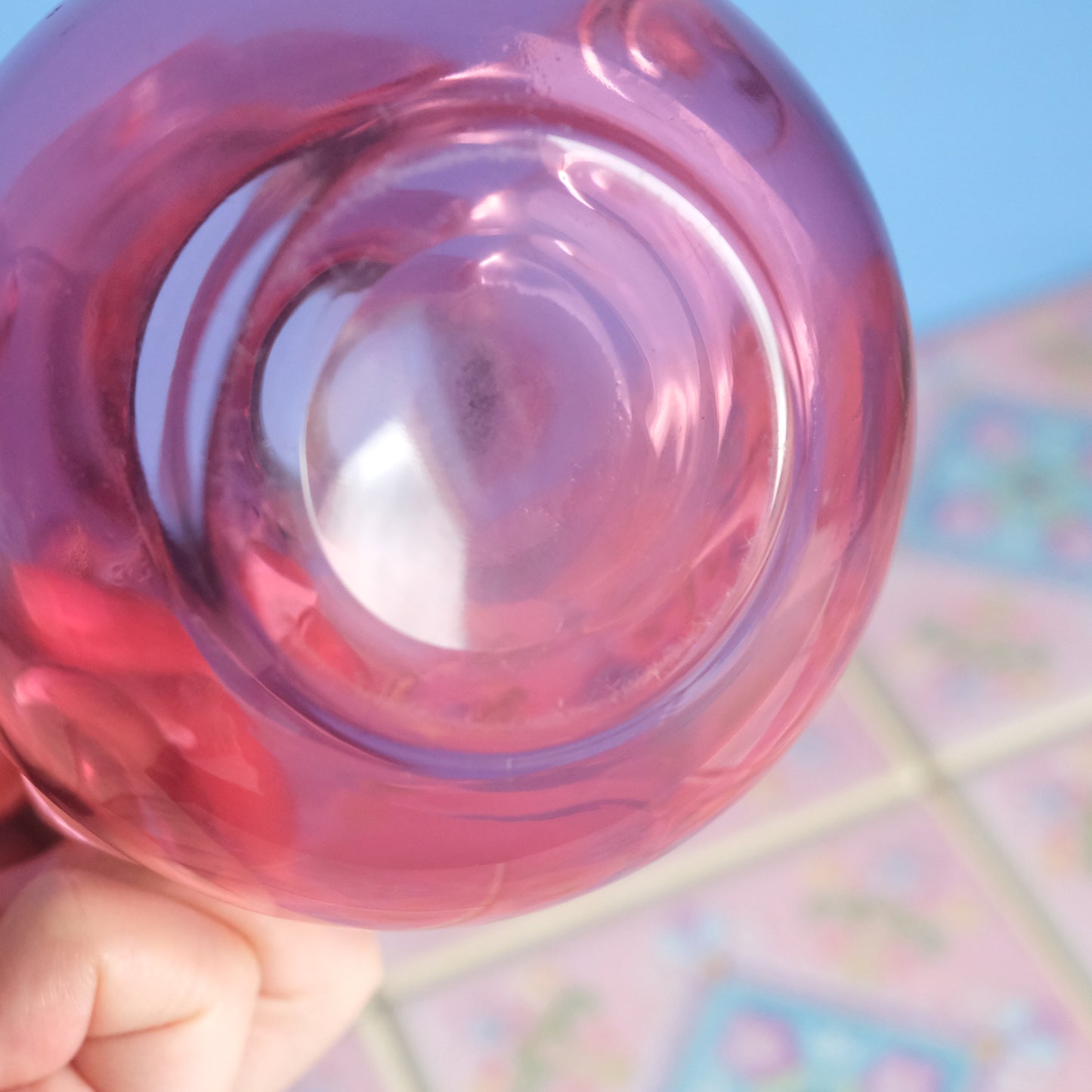 Antique cranberry pink vase