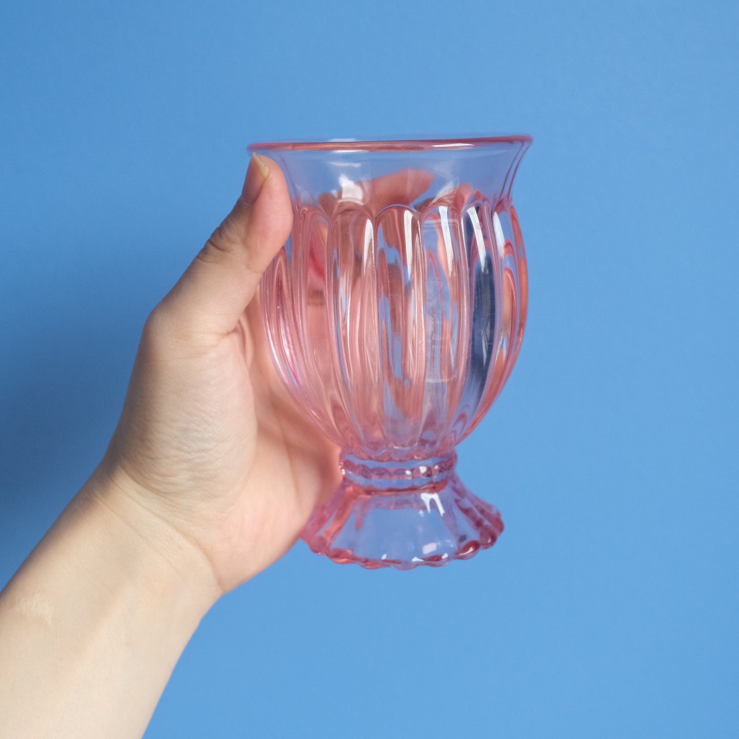 Vintage pink glass vase
