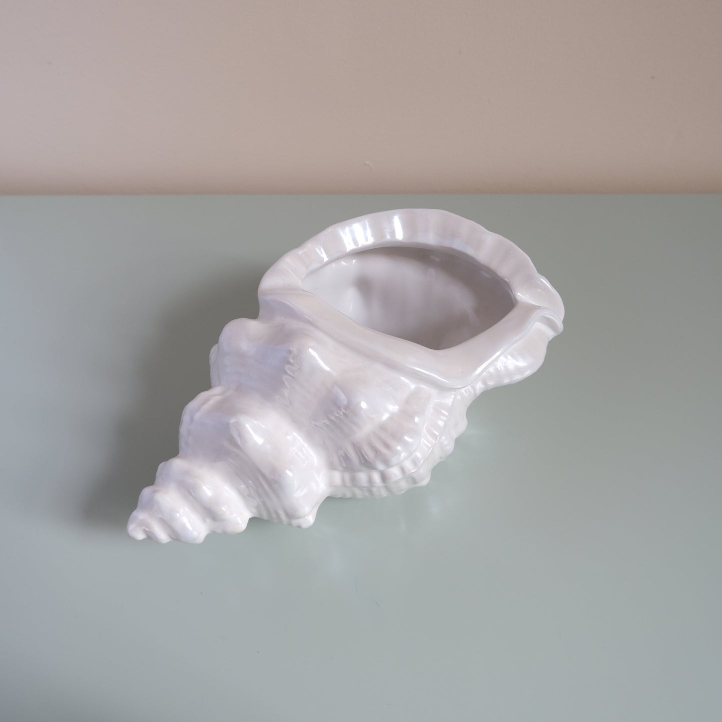 Vintage Conch Sea Shell Planter Pot Vase