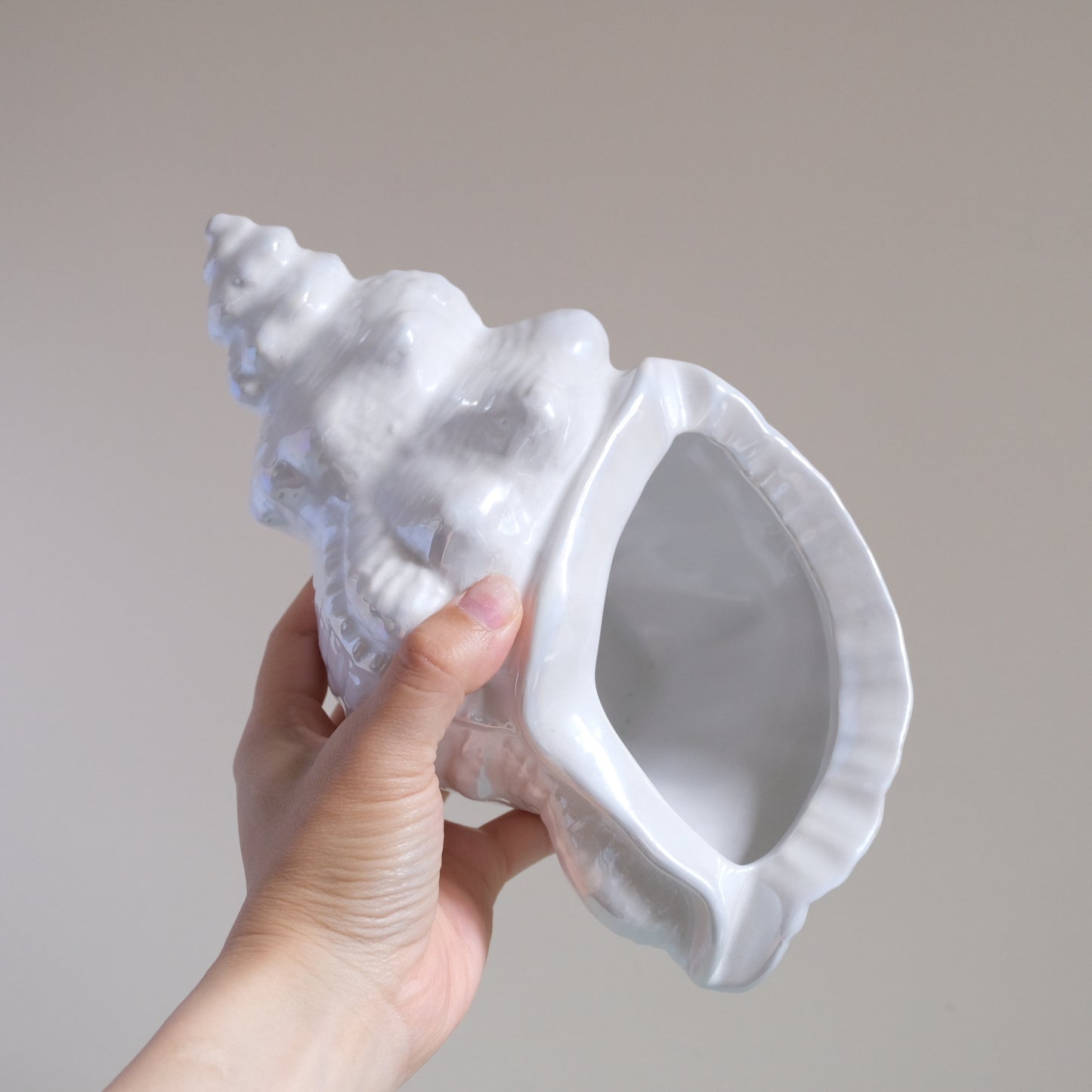 Vintage Conch Sea Shell Planter Pot Vase