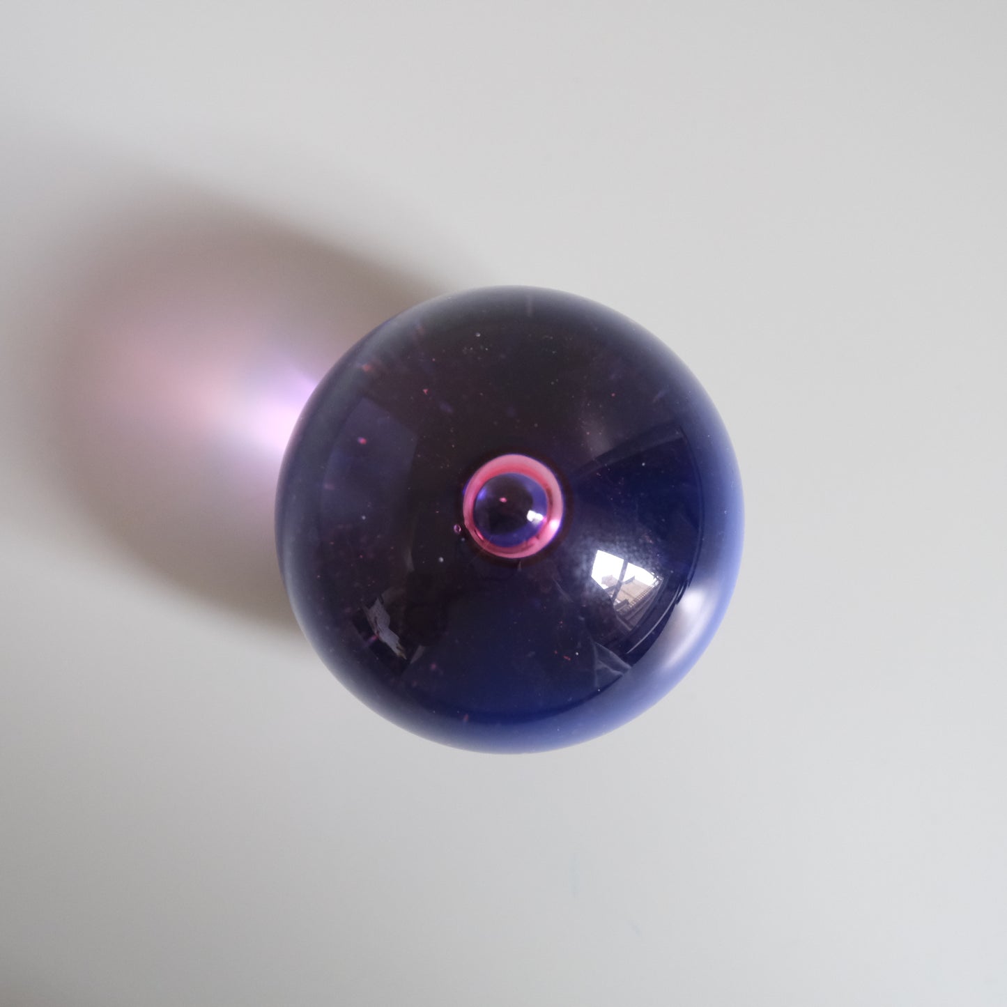 Vintage Pink & Blue Glass Paperweight
