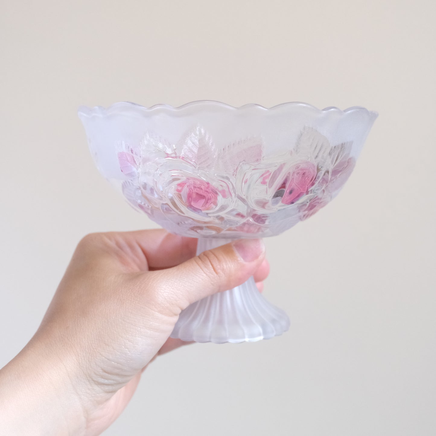 Vintage WALTHER GLAS Rose Dessert Bowl