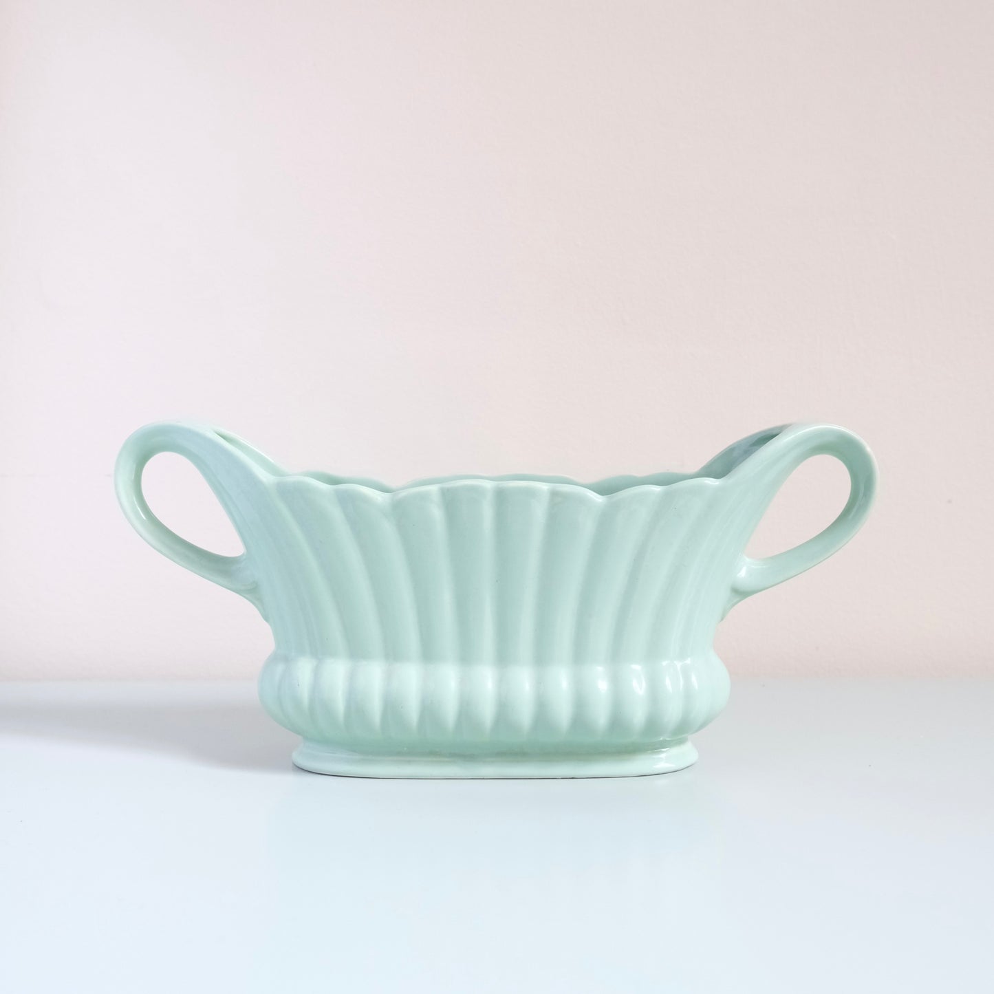 Vintage Creamy Mint Mantle Vase
