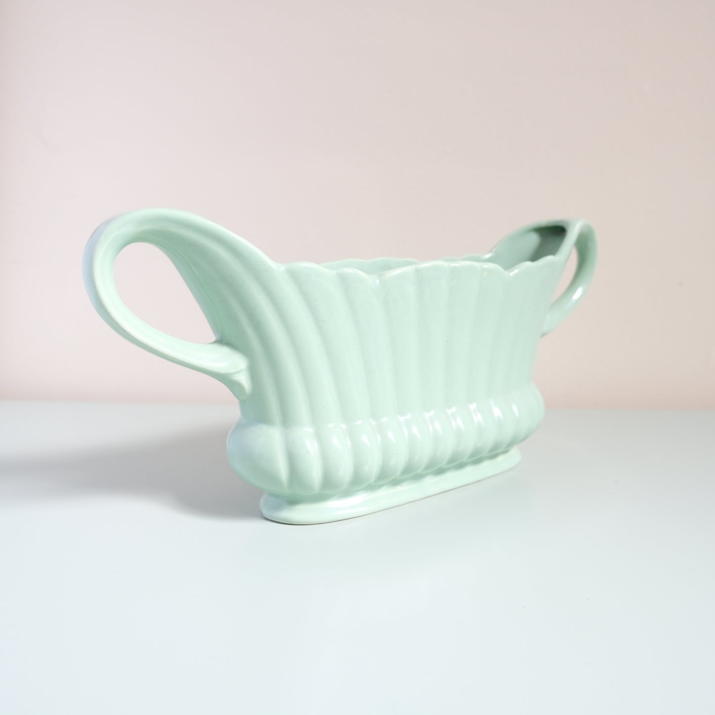 Vintage Creamy Mint Mantle Vase