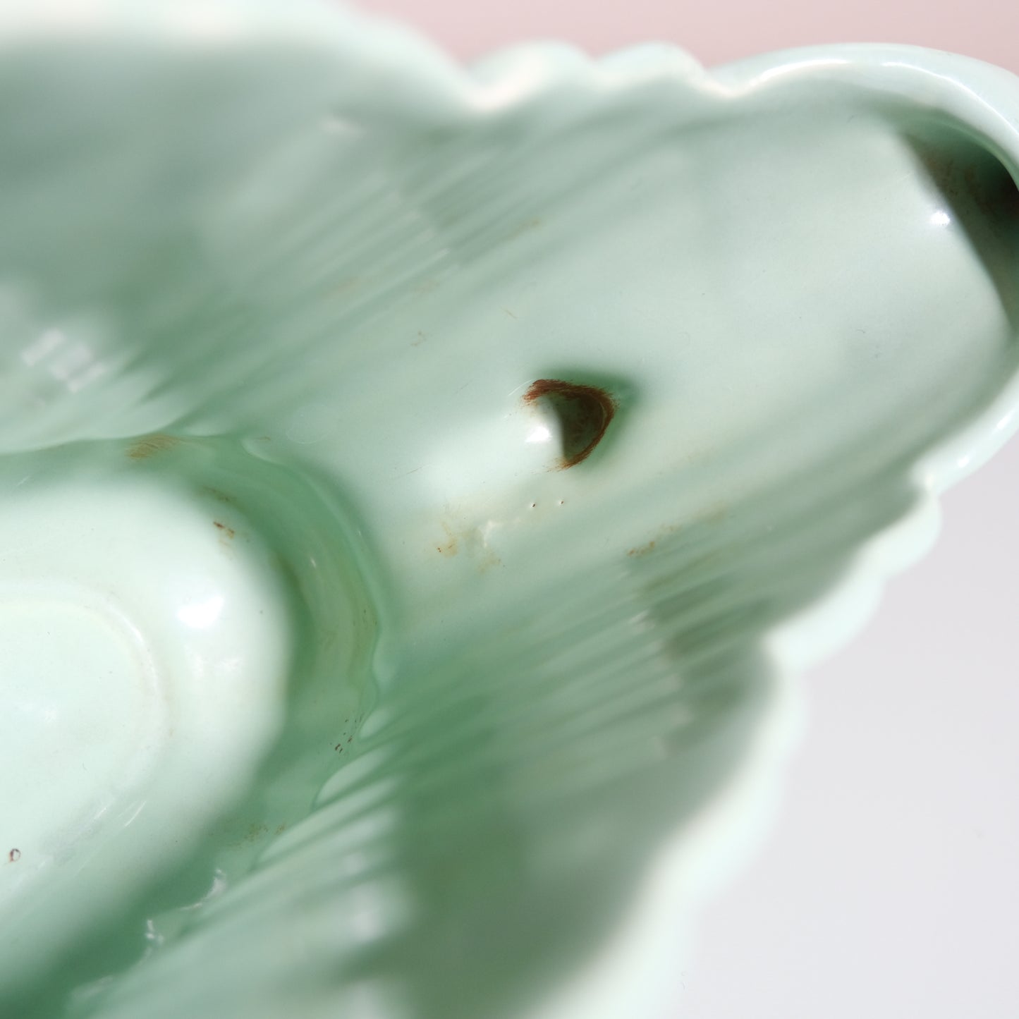 Vintage Creamy Mint Mantle Vase
