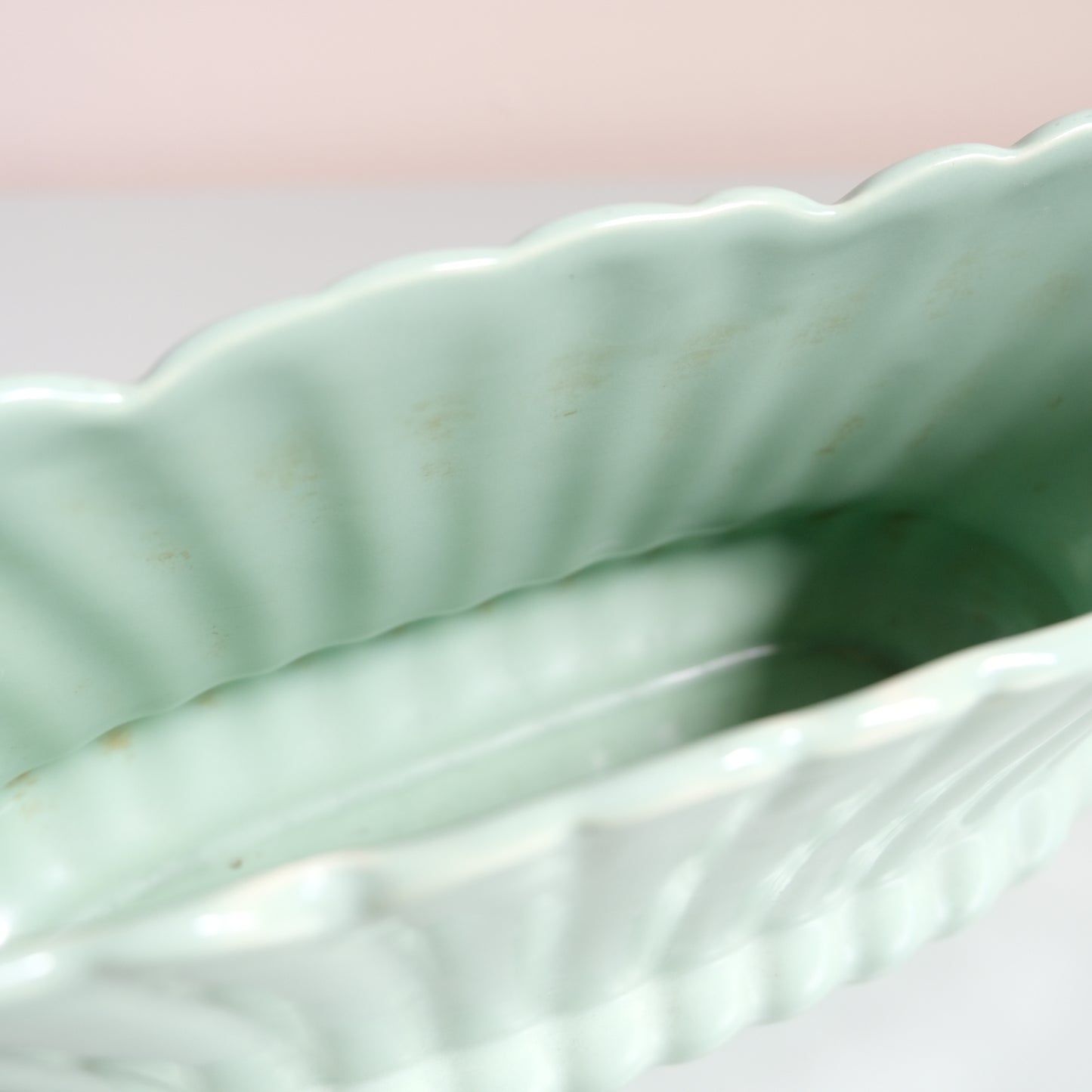 Vintage Creamy Mint Mantle Vase