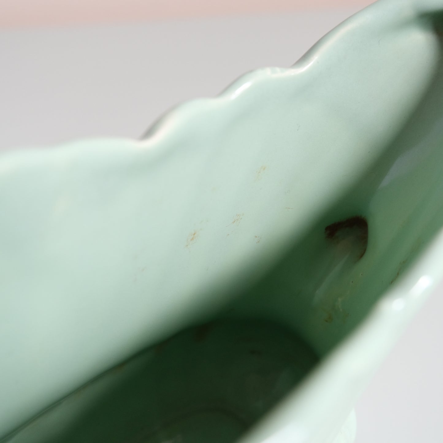 Vintage Creamy Mint Mantle Vase