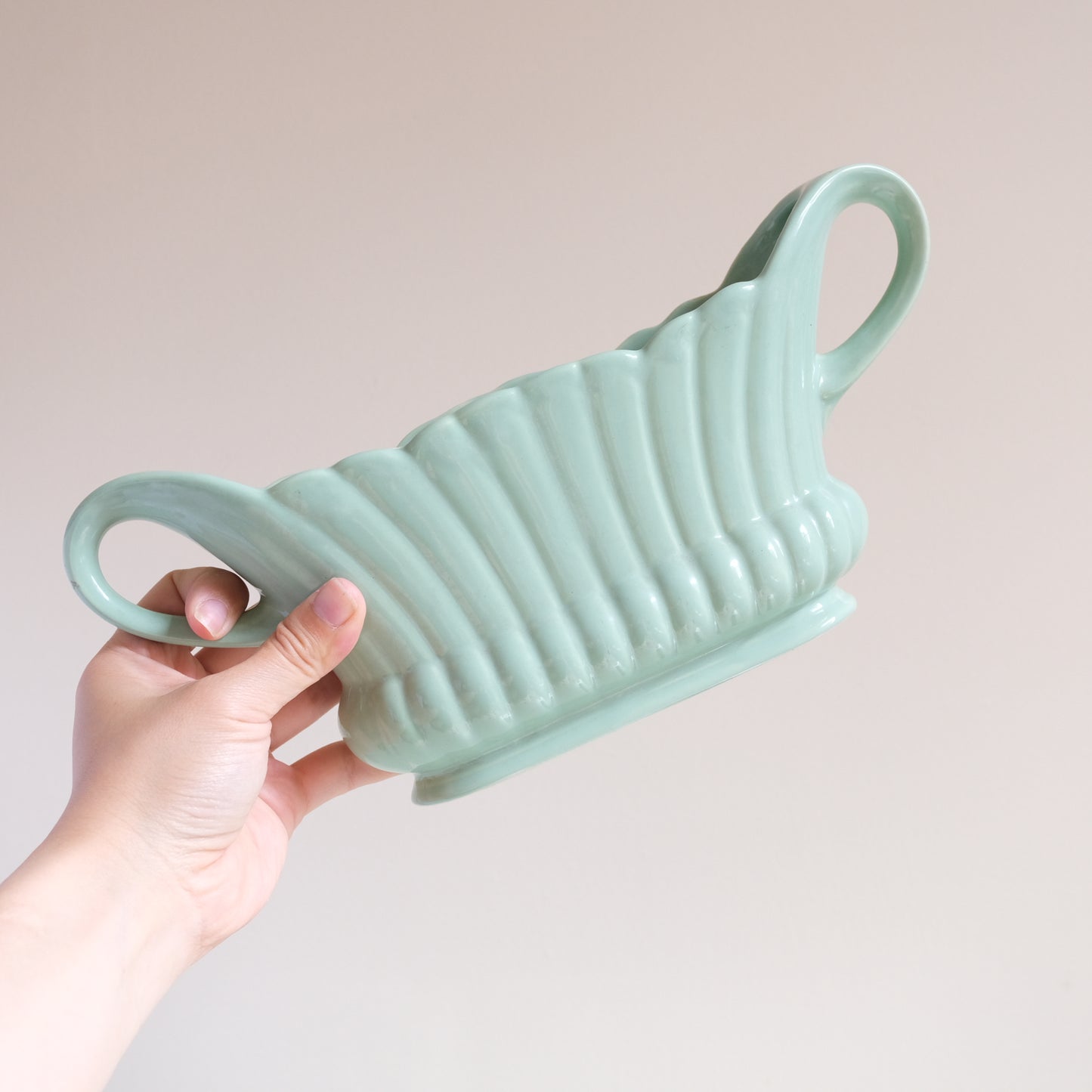 Vintage Creamy Mint Mantle Vase
