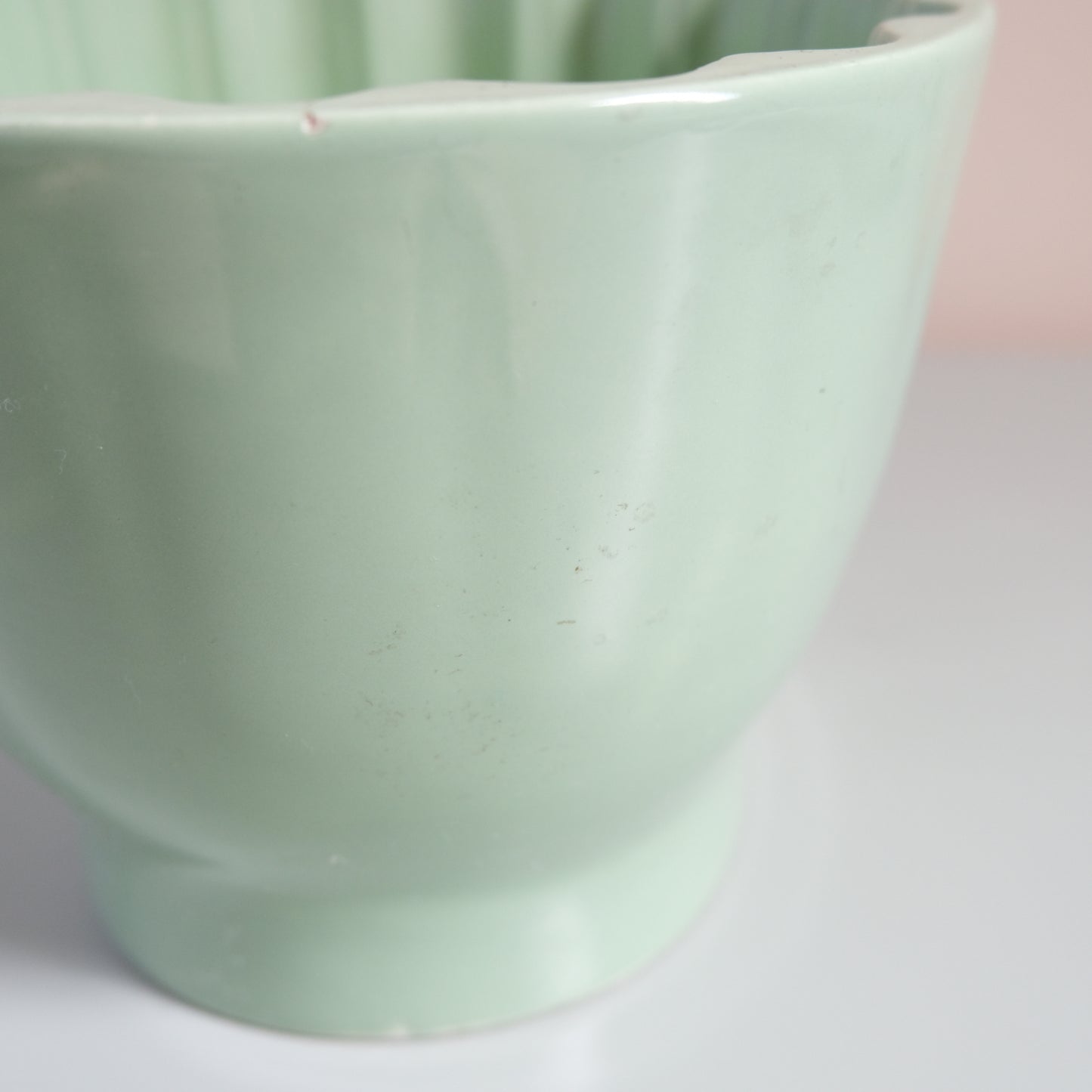 Vintage Mint Rose Pattern Jelly Mould