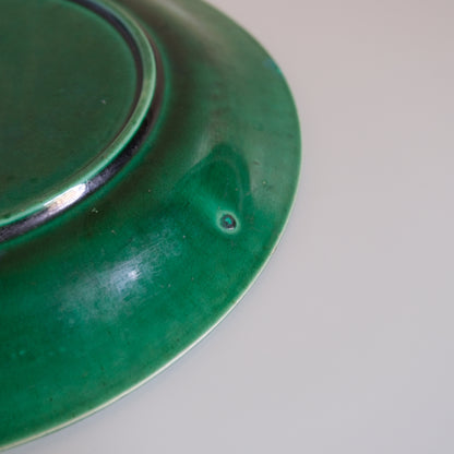 Antique Green Majolica Plate