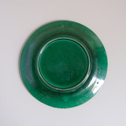 Antique Green Majolica Plate