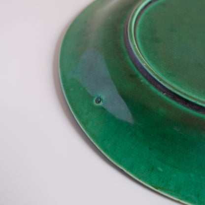 Antique Green Majolica Plate