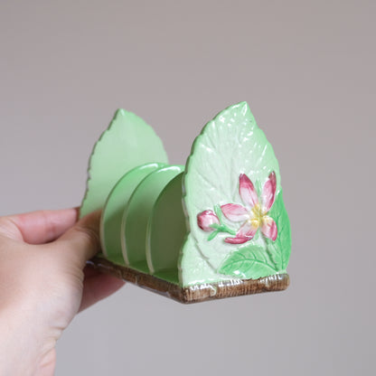 Vintage Carlton Ware Apple Blossom Toast Rack -Green-