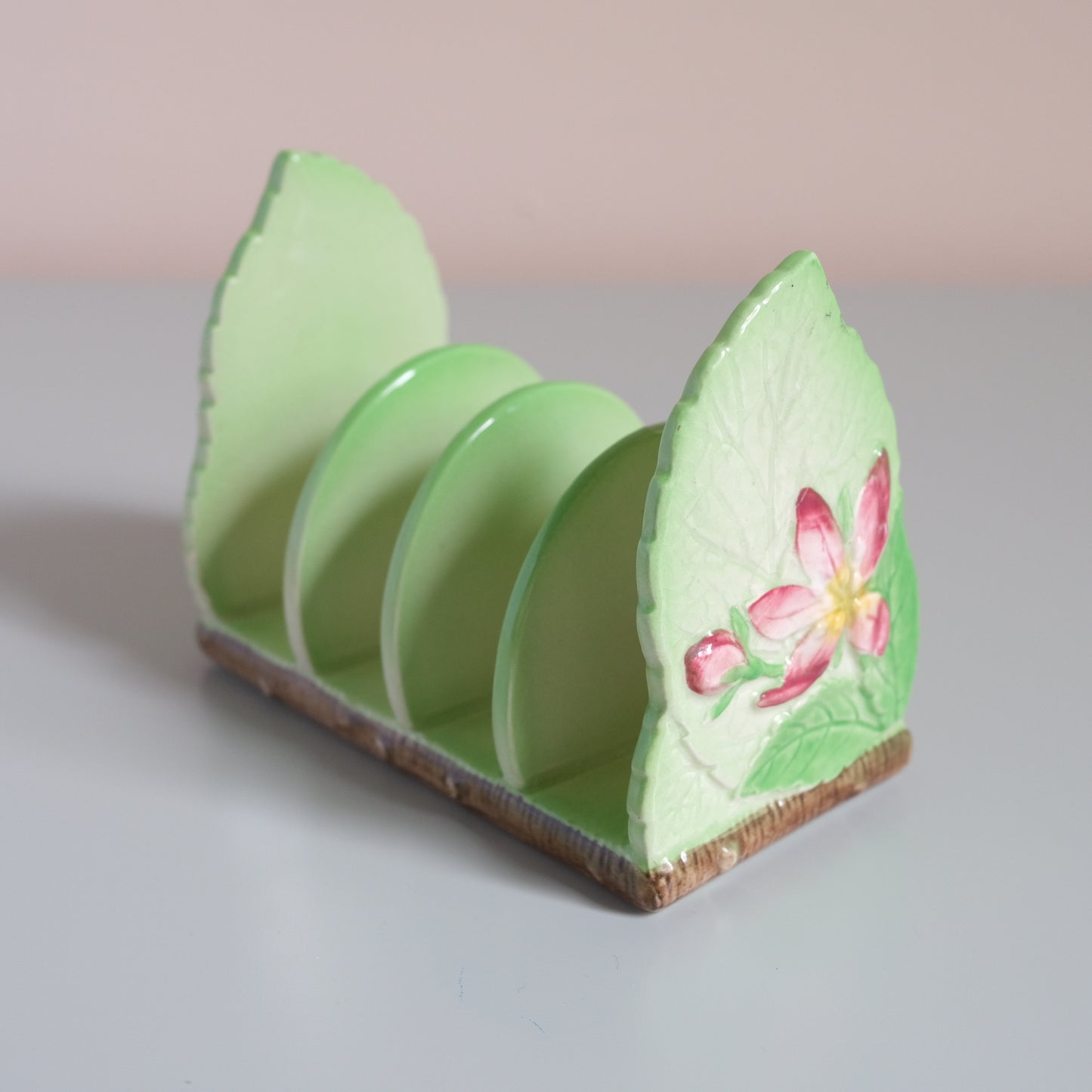 Vintage Carlton Ware Apple Blossom Toast Rack -Green-