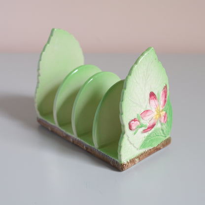 Vintage Carlton Ware Apple Blossom Toast Rack -Green-