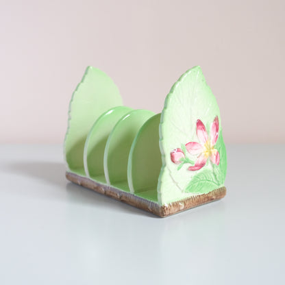 Vintage Carlton Ware Apple Blossom Toast Rack -Green-