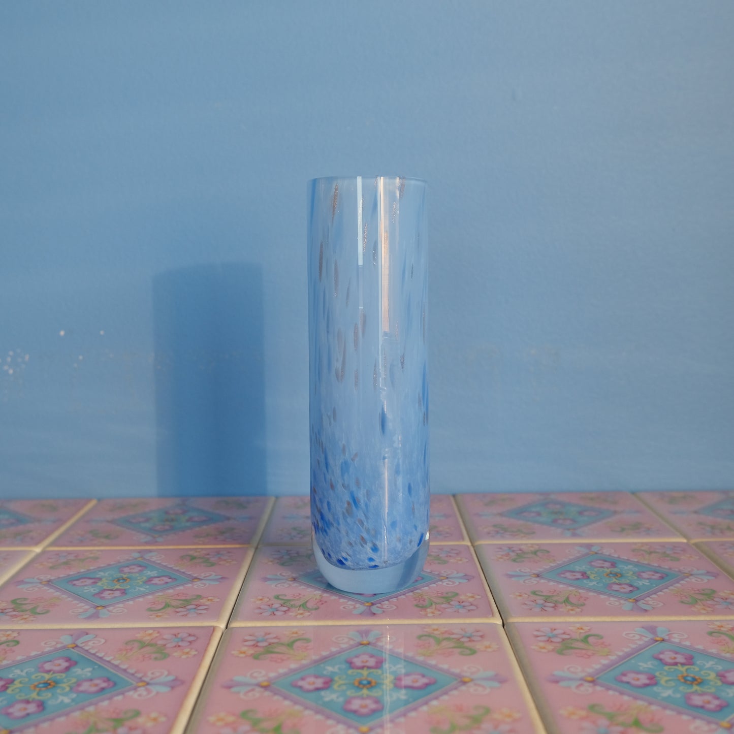 Vintage Caithness shinny blue vase