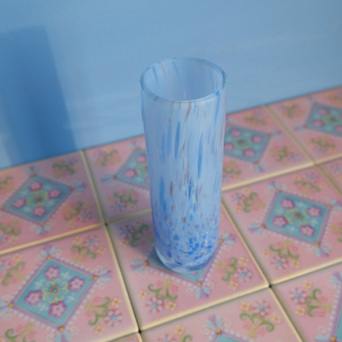 Vintage Caithness shinny blue vase