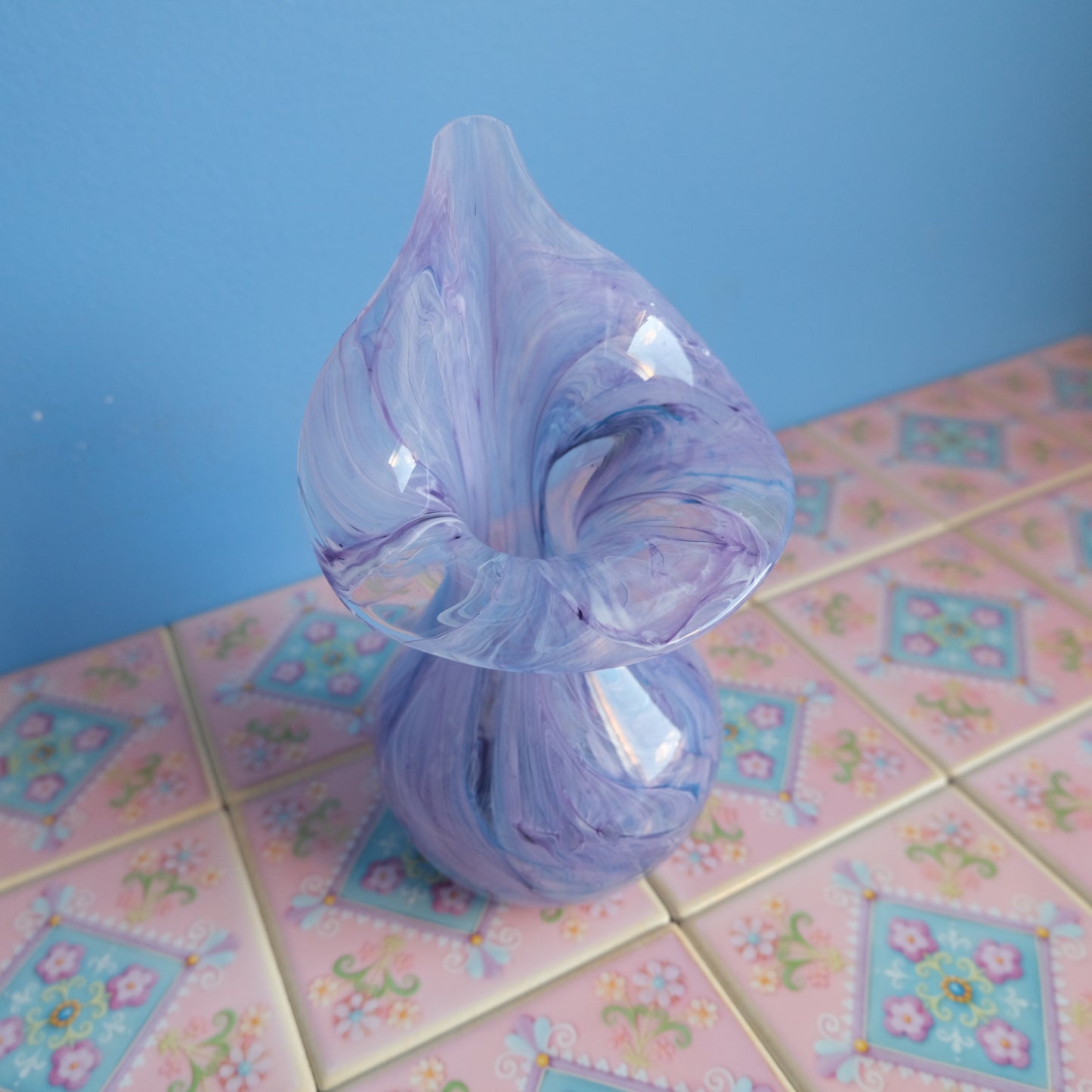 Vintage lavender marble vase