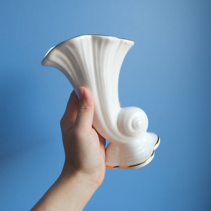 Vintage Polly-Anna white wavy vase