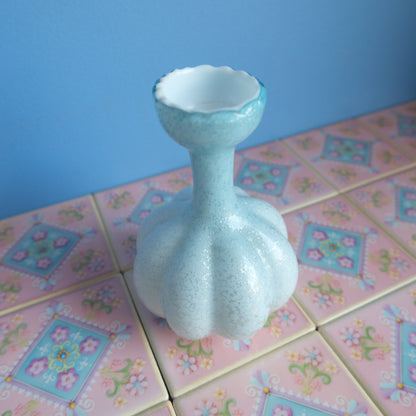 Antique sparkly ice blue vase