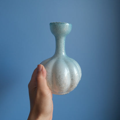 Antique sparkly ice blue vase