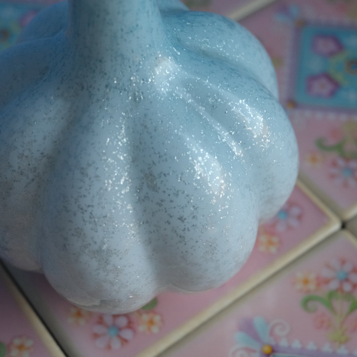 Antique sparkly ice blue vase