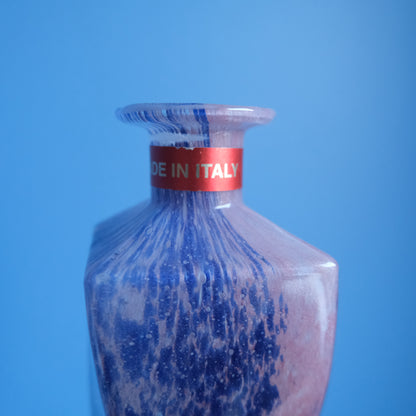 Vintage Lavorazione T. Murano pink blue vase