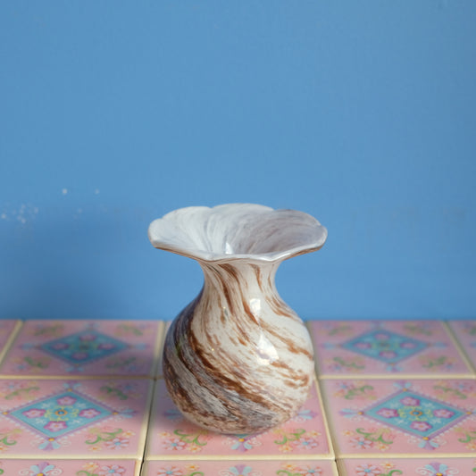 Vintage Alum Bay brown marble vase