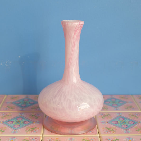 Vintage baby pink marble vase