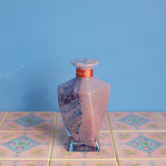 Vintage Lavorazione T. Murano pink blue vase