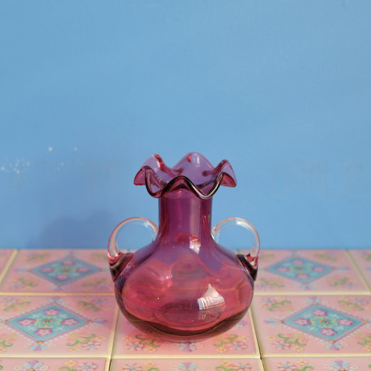 Antique cranberry pink vase