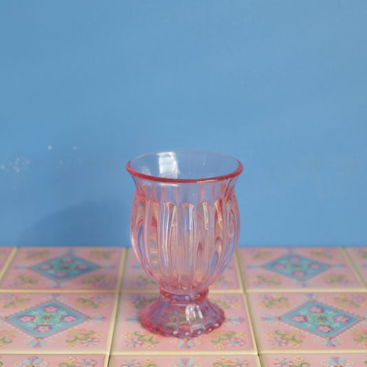 Vintage pink glass vase