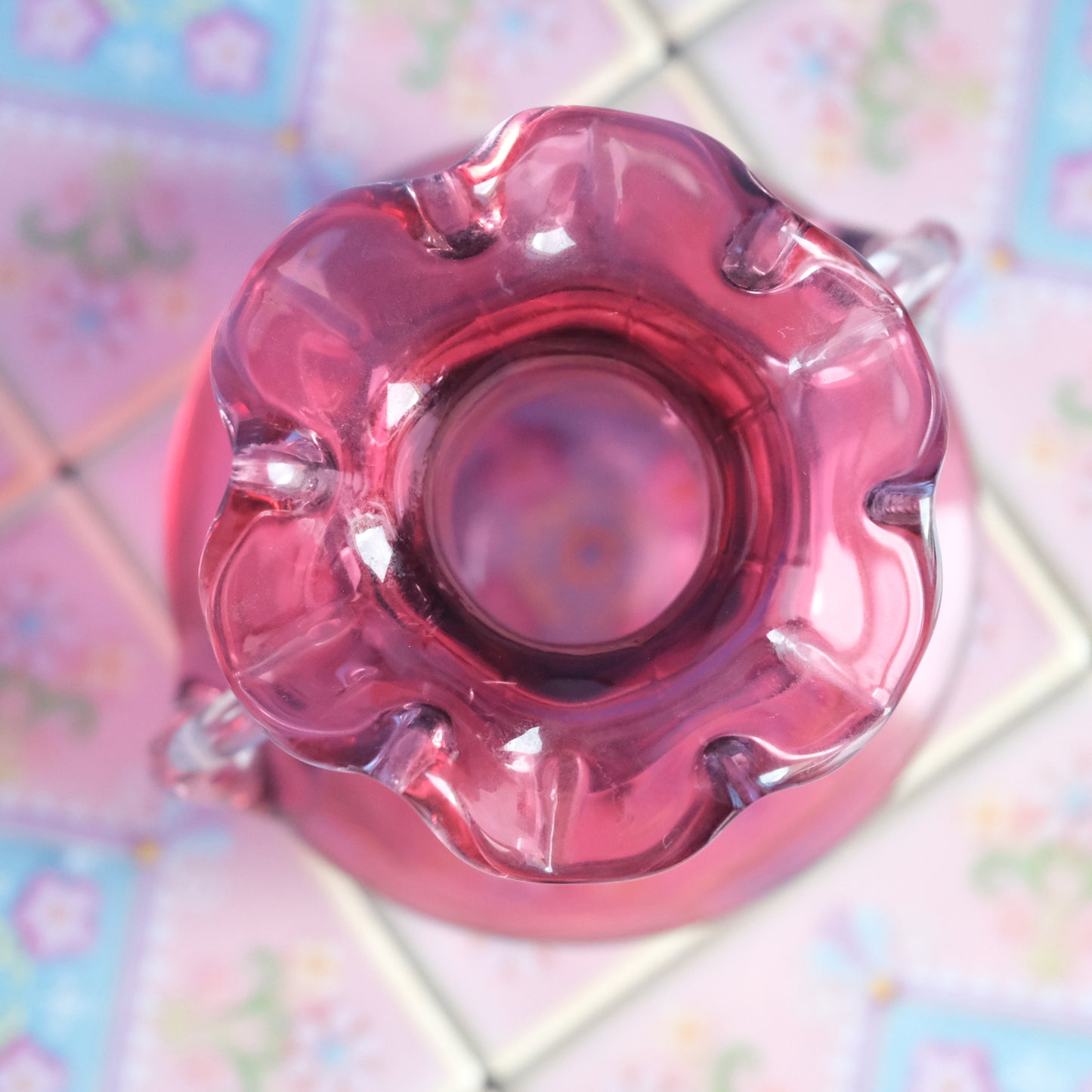 Antique cranberry pink vase