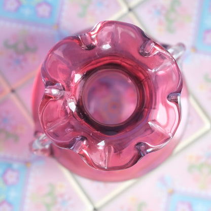 Antique cranberry pink vase