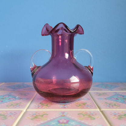 Antique cranberry pink vase