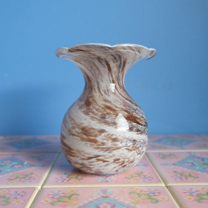 Vintage Alum Bay brown marble vase
