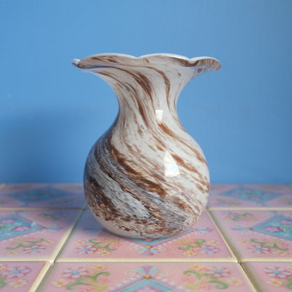 Vintage Alum Bay brown marble vase