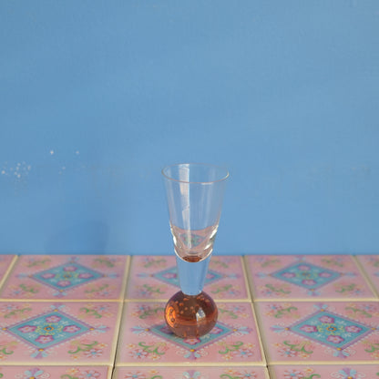 Vintage orange bubble glass bud vase