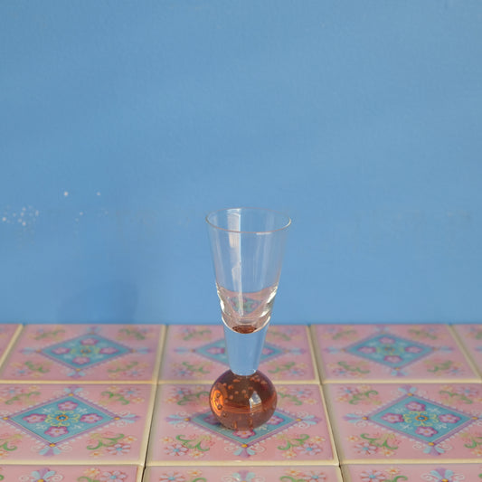 Vintage orange bubble glass bud vase