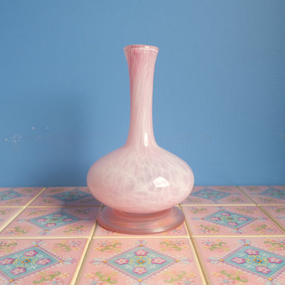 Vintage baby pink marble vase