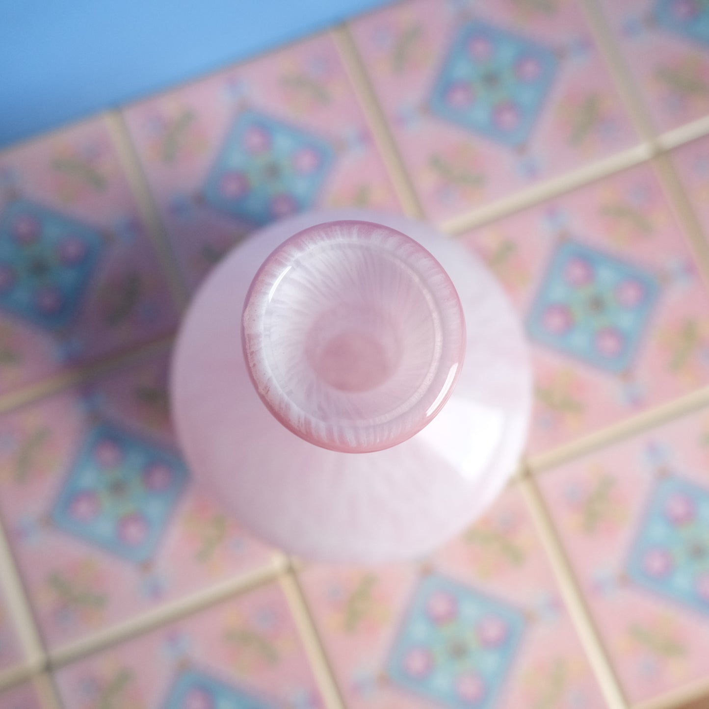 Vintage baby pink marble vase