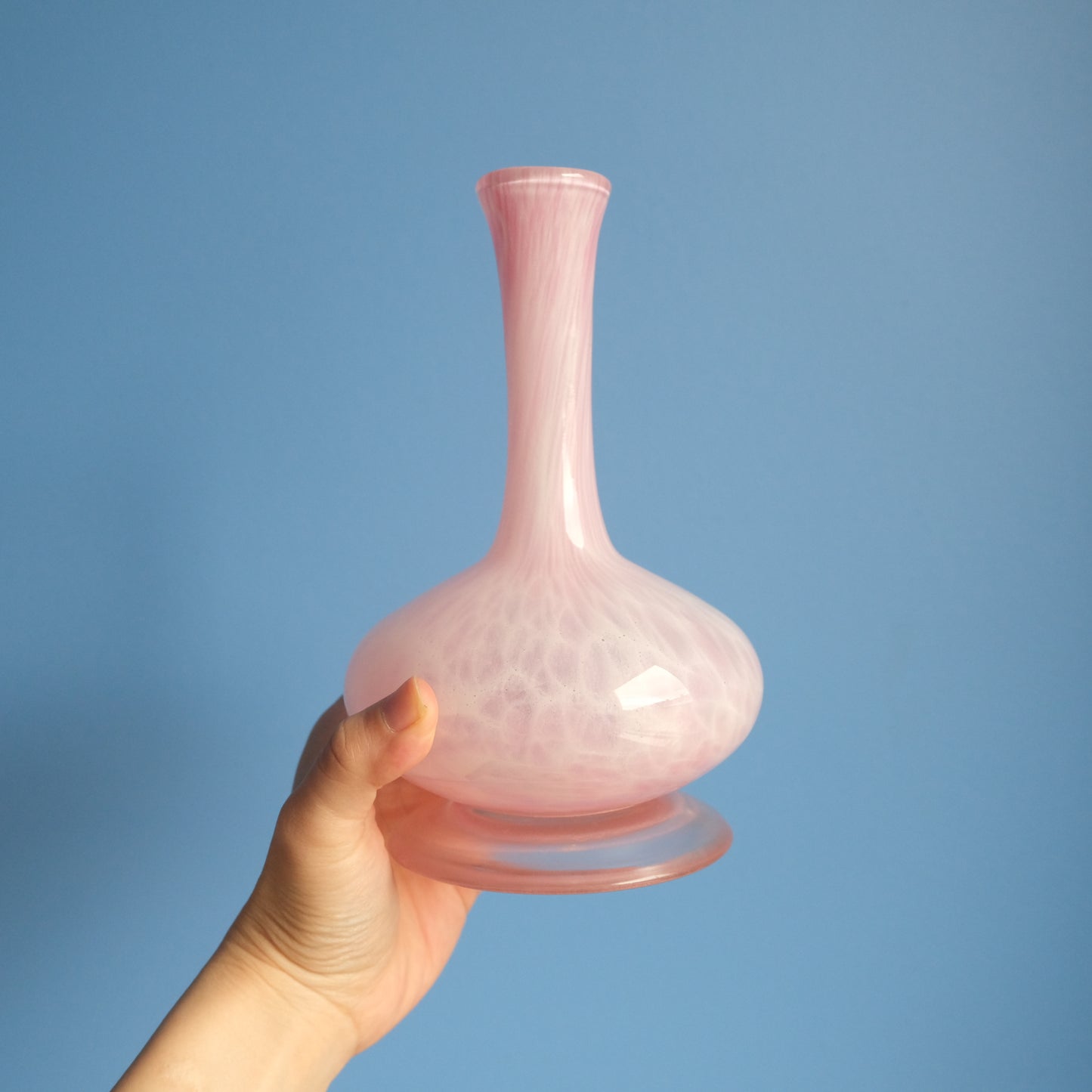 Vintage baby pink marble vase