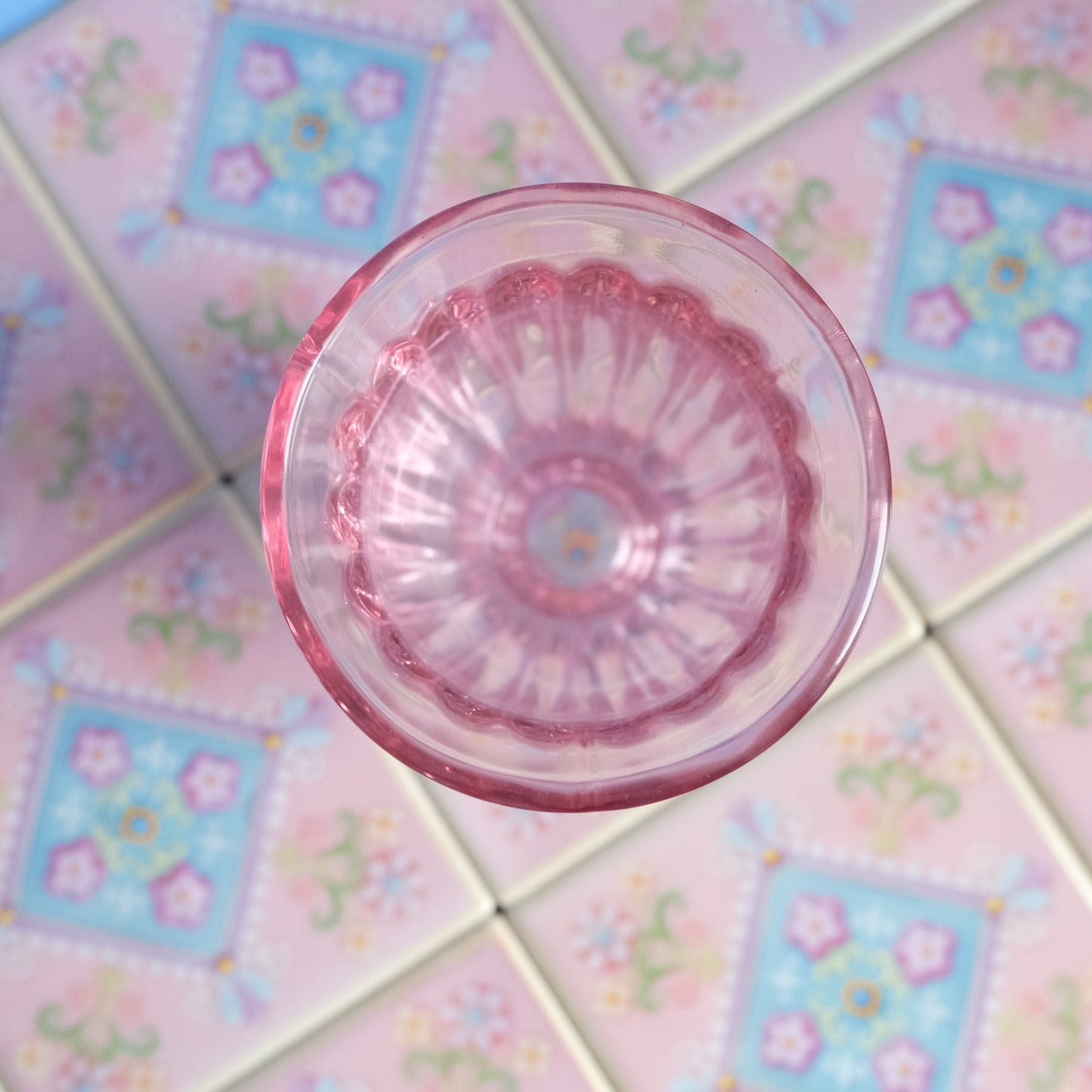 Vintage pink glass vase