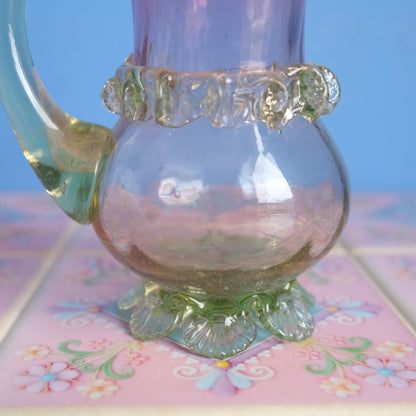 Antique pink floral jar vase